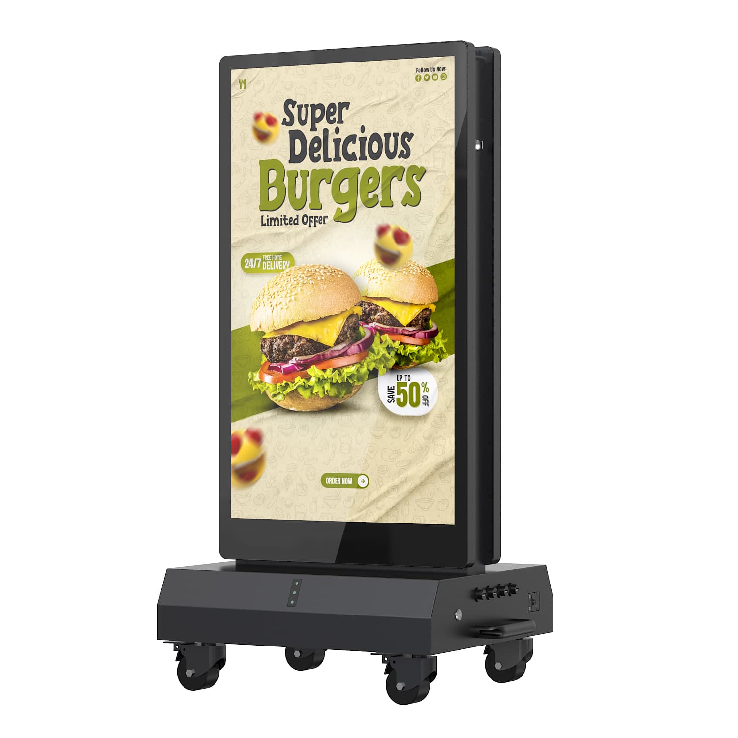SCREENSHOT VISTA display showing a burger promotion