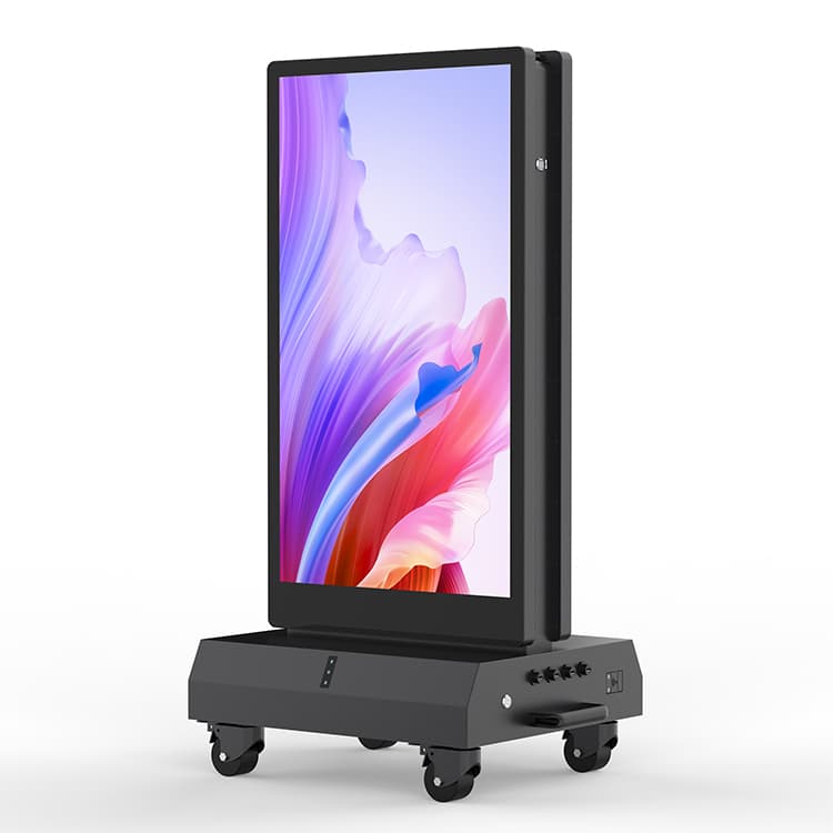SCREENSHOT VISTA double-sided display on a wheeled base